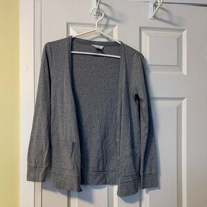 Gray Open Front Cardigan